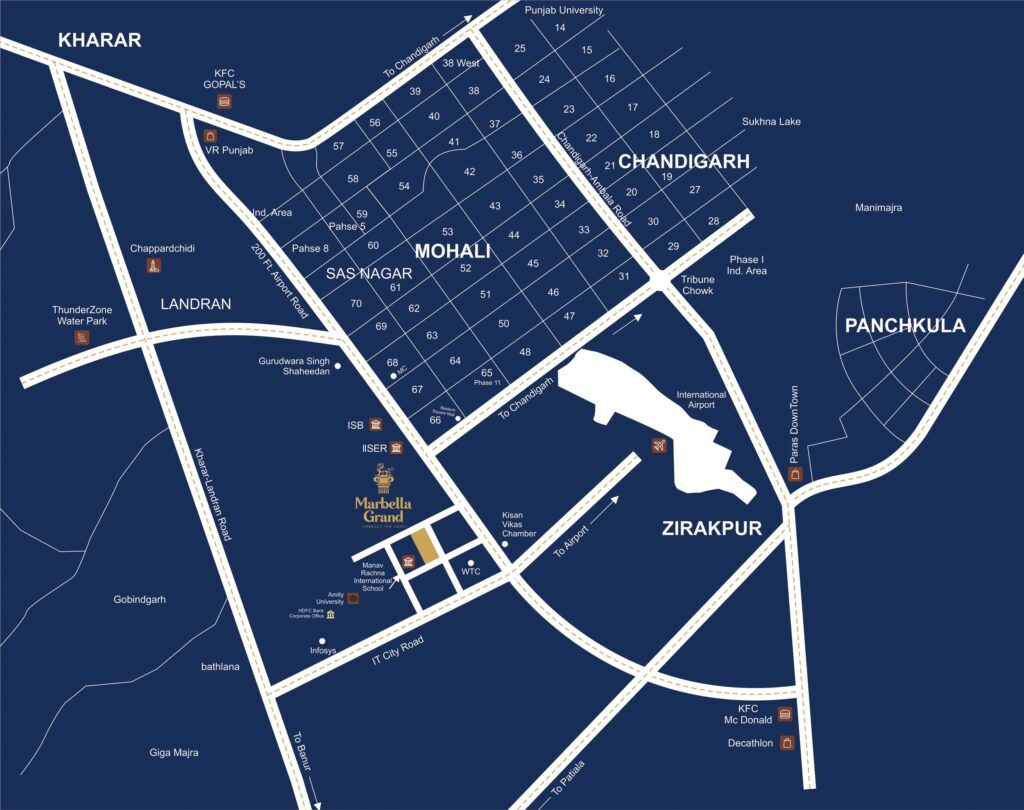 marbella grand mohali location map